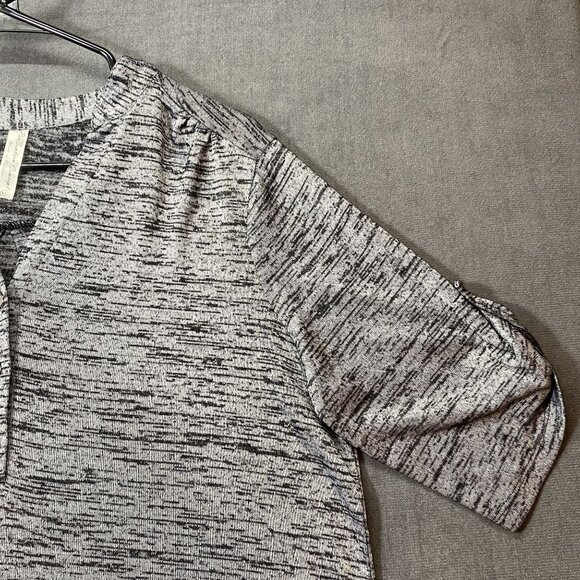 Perception Concept Womens Gray & Black Space Dye 3/4 Sleeve Top Size XL - Picture 9 of 11